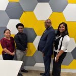 Intergenerational Tech Inc. Founder & CEO Kem Delaney-Ellis posing with Spectrum leaders Dedra Dixon, Keith Jeffreys, and Jeffrey Hall.